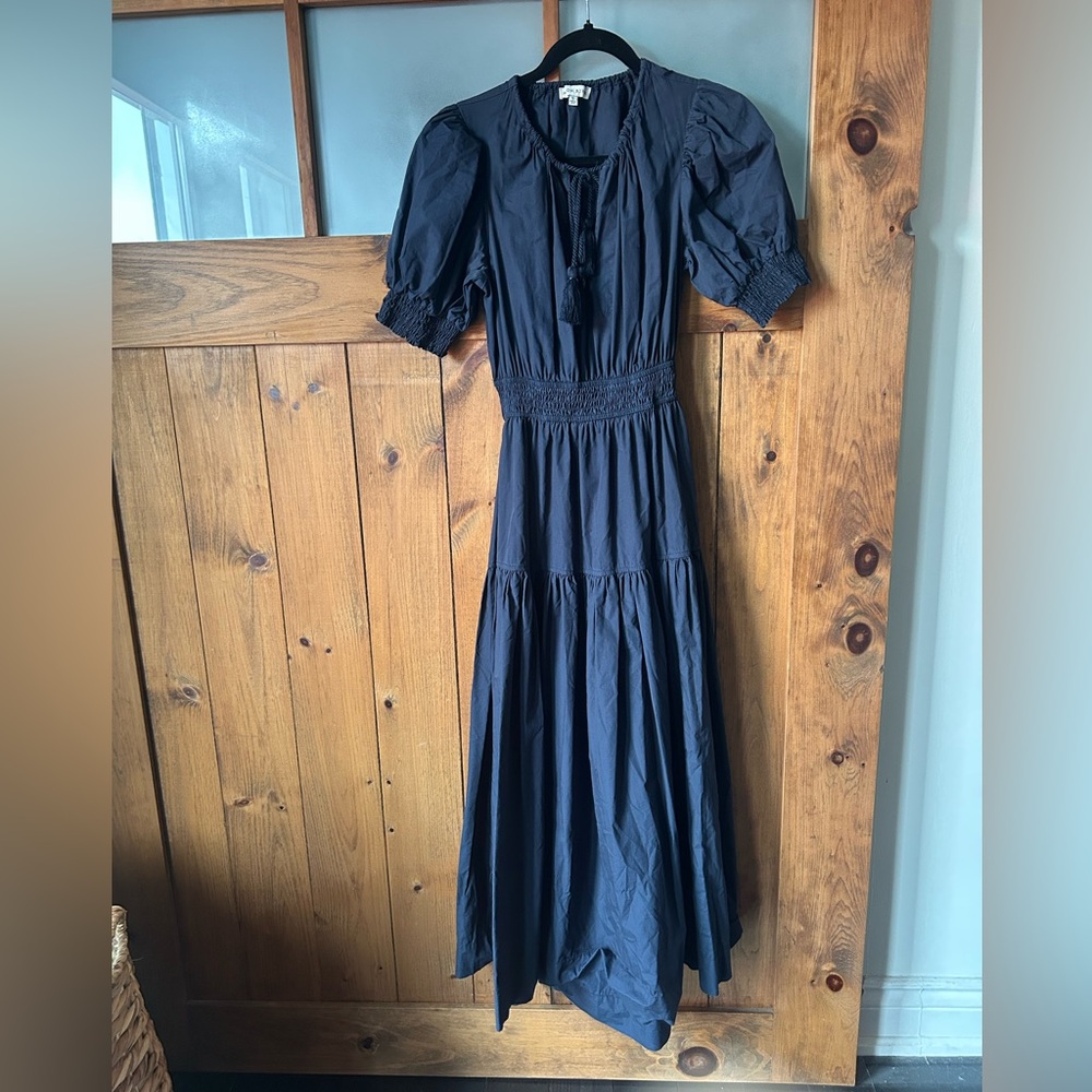 Moon River by Anthropologie Navy Maxi Dress with Back Cut Out